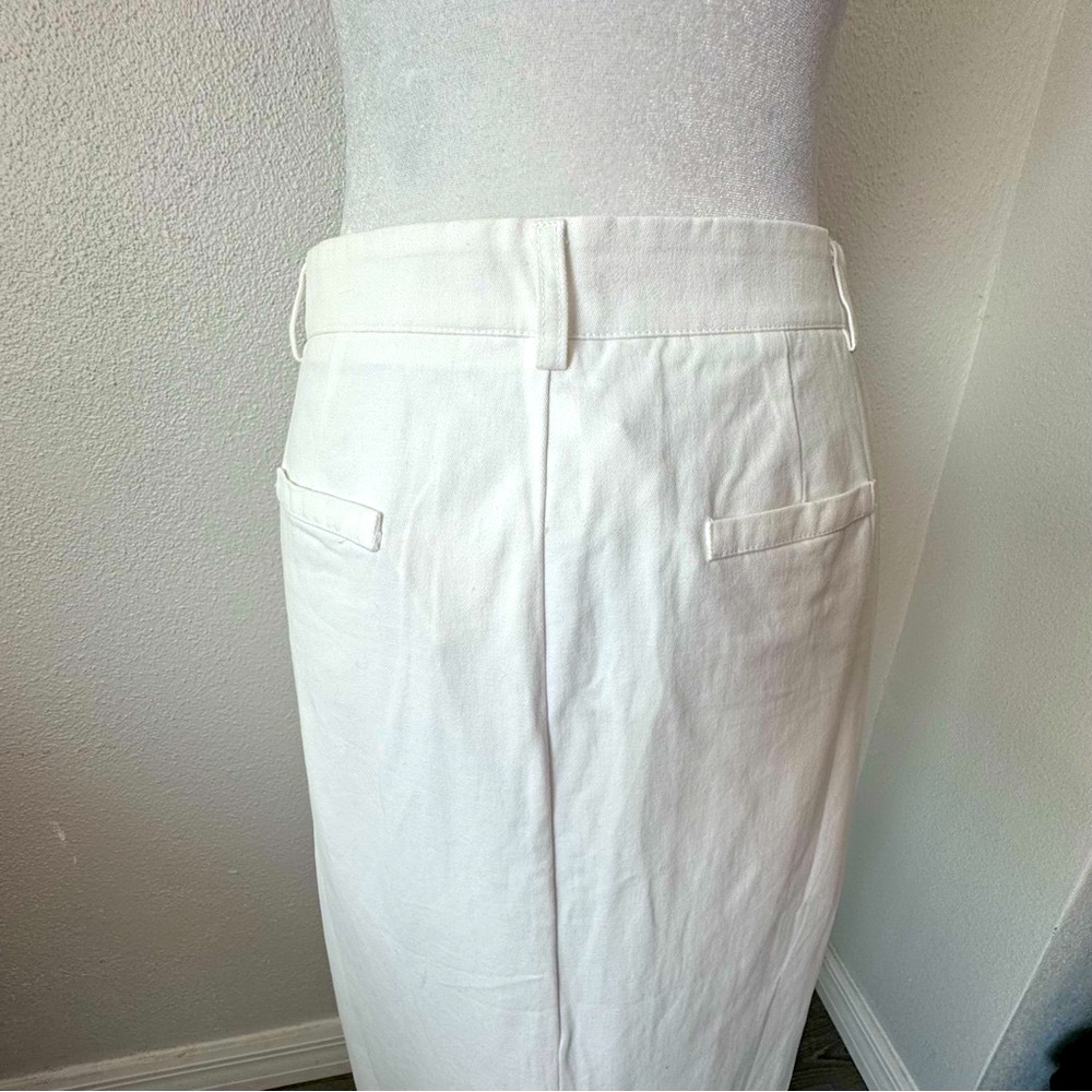 Commense White Maxi Skirt Parisian Slit Belt Loops Boho SZ M NWT - Picture 6 of 11
